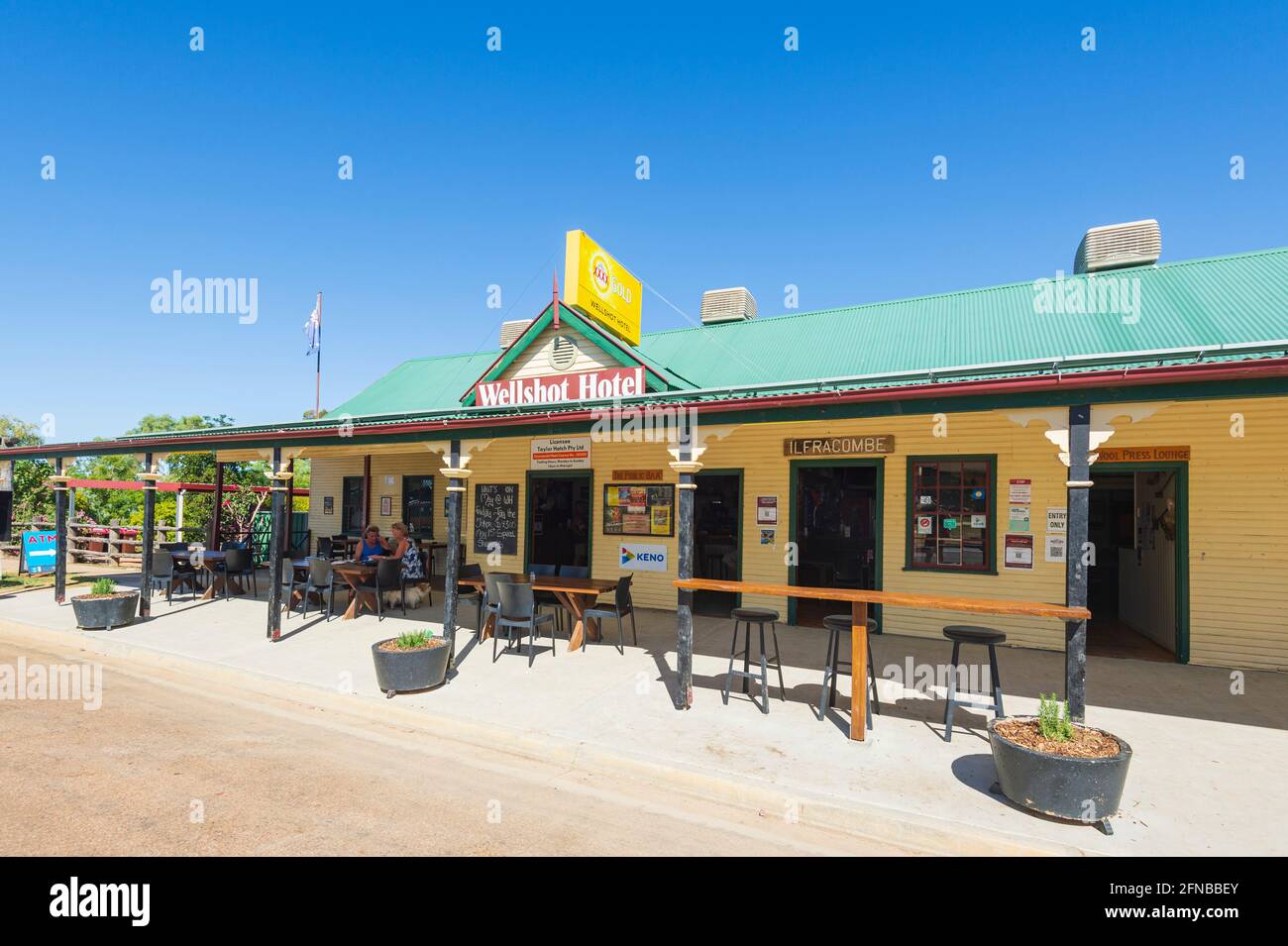 Exterior of the popular Wellshot Hotel, Ilfracombe, Central Queensland, QLD, Australia Stock Photo
