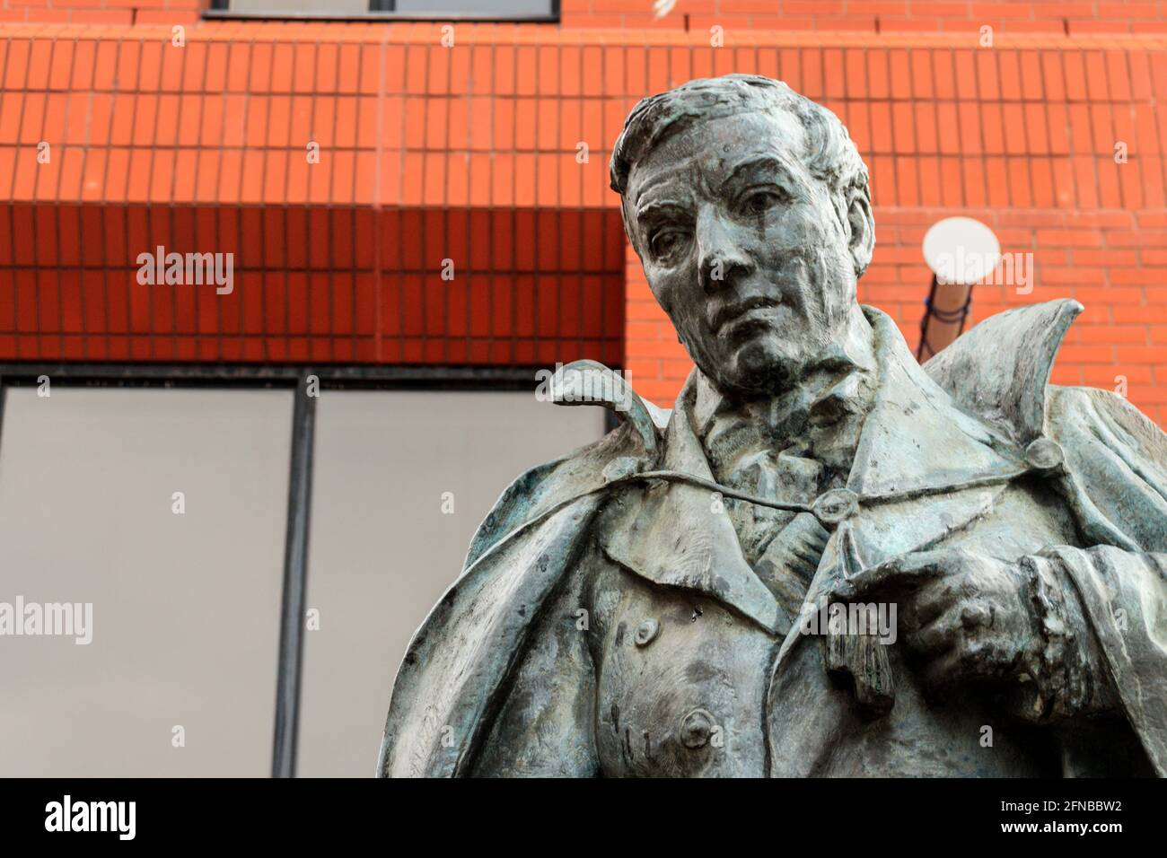 Robert Owen statue. Corporation Street, Manchester. Stock Photo