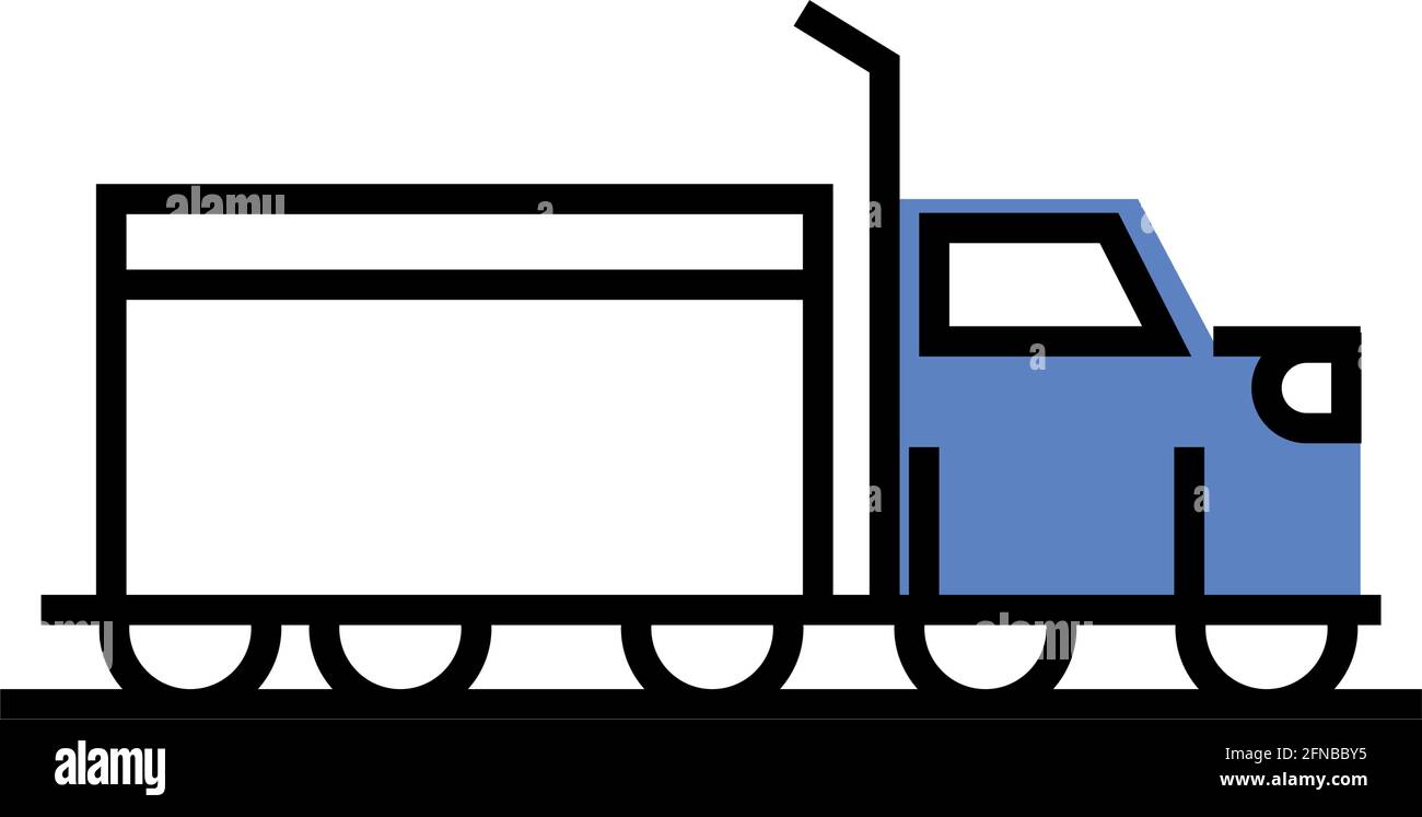 truck transport linear Stock Vector
