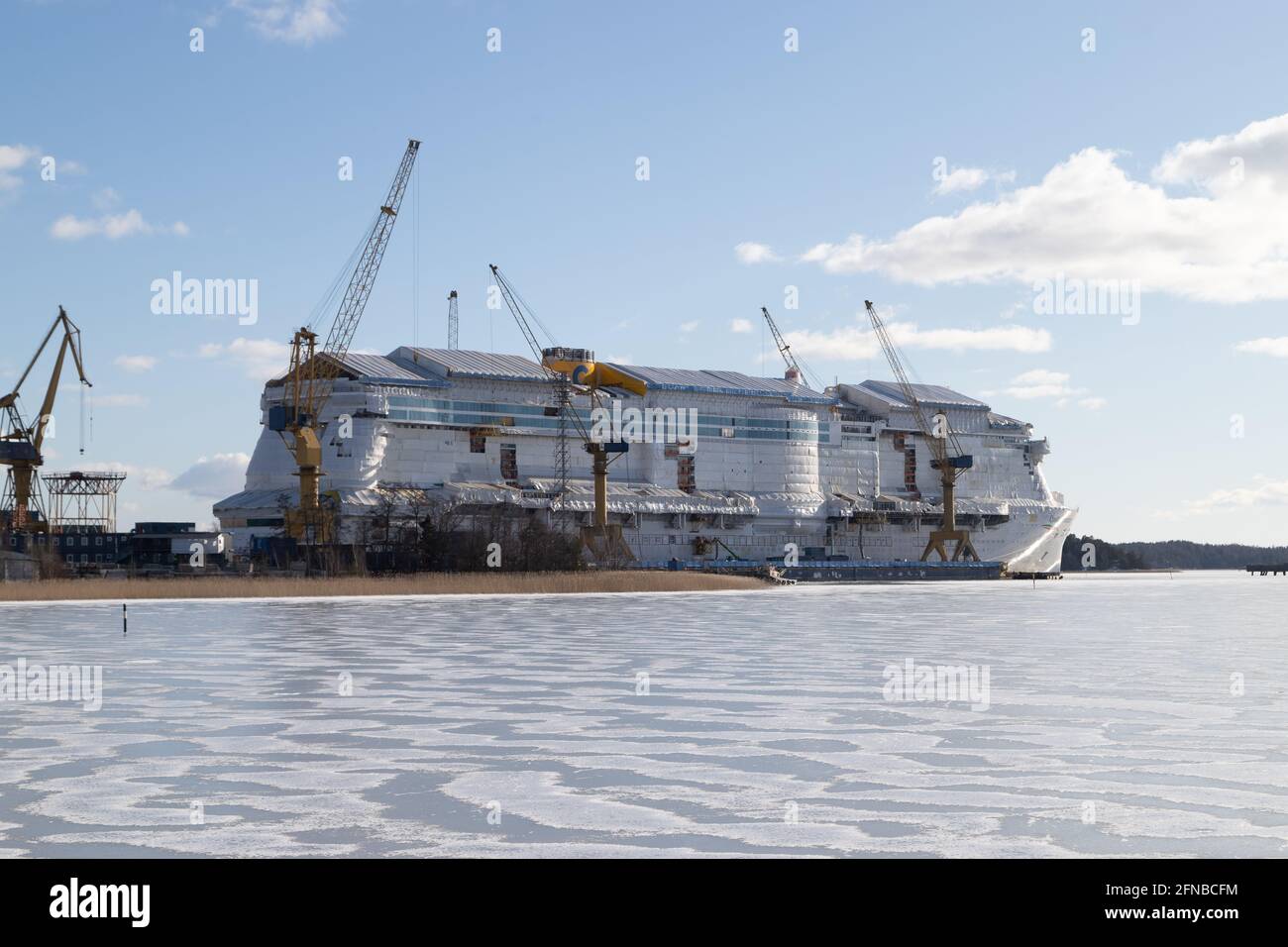 Costa Toscana under construction at Meyer Turku Shipyard in Turku, Finland. She will operate in the Mediterranean for Costa Cruises. Stock Photo