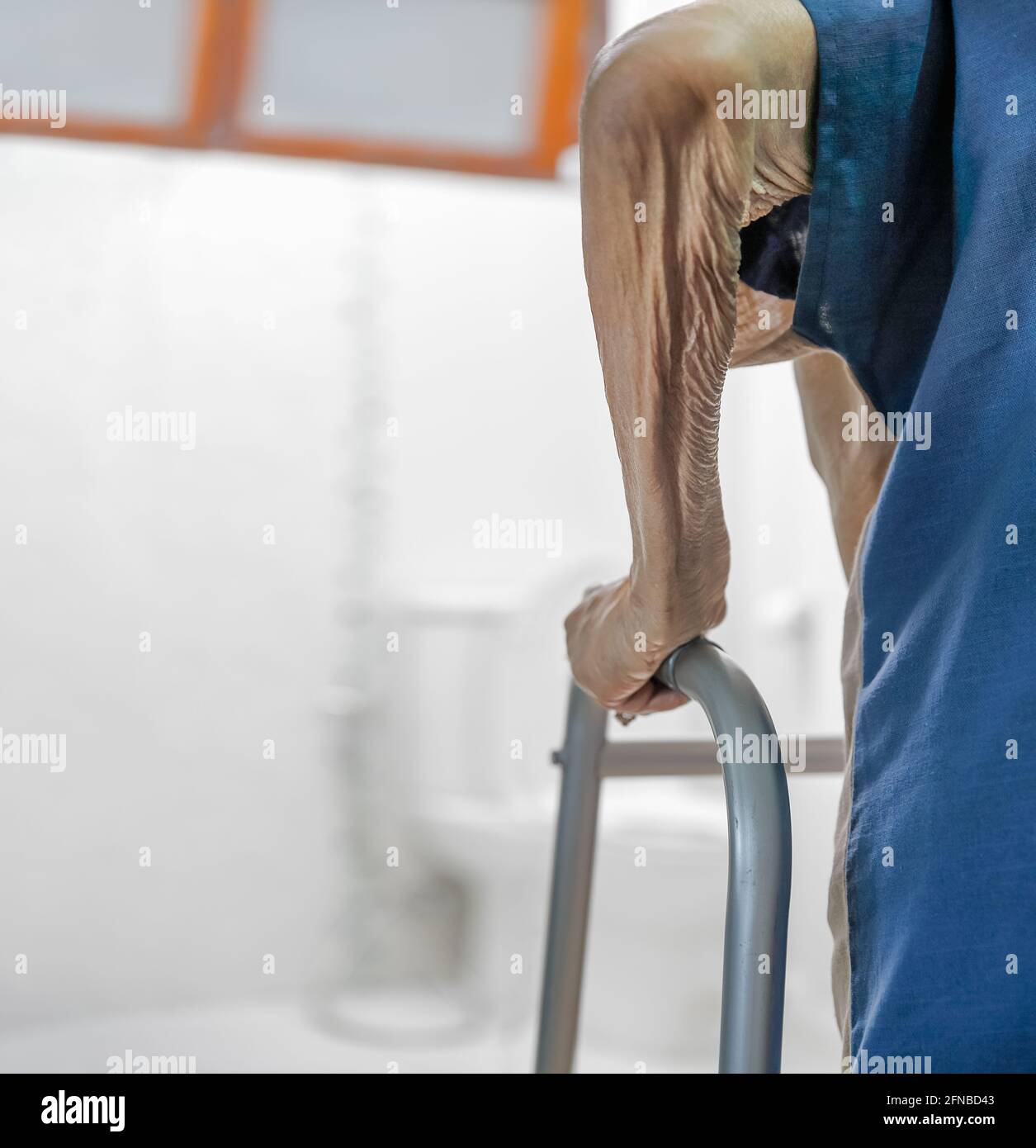 Elderly swollen feet or edema leg walk into bathroom Stock Photo Alamy