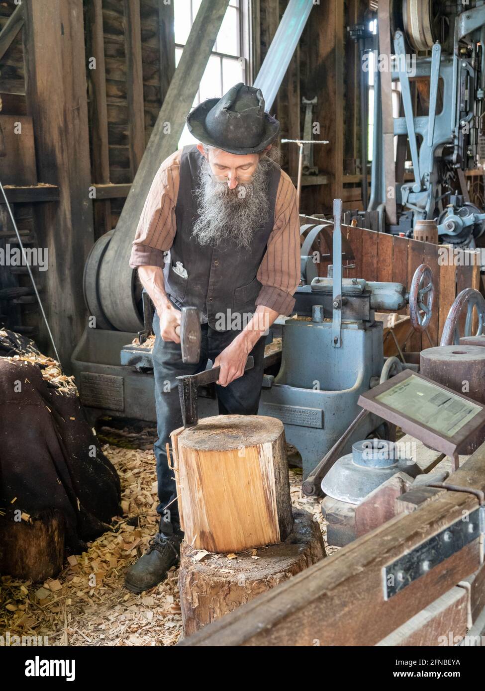 Machinery for making cart wheels at Sovereign Hill, a living gold