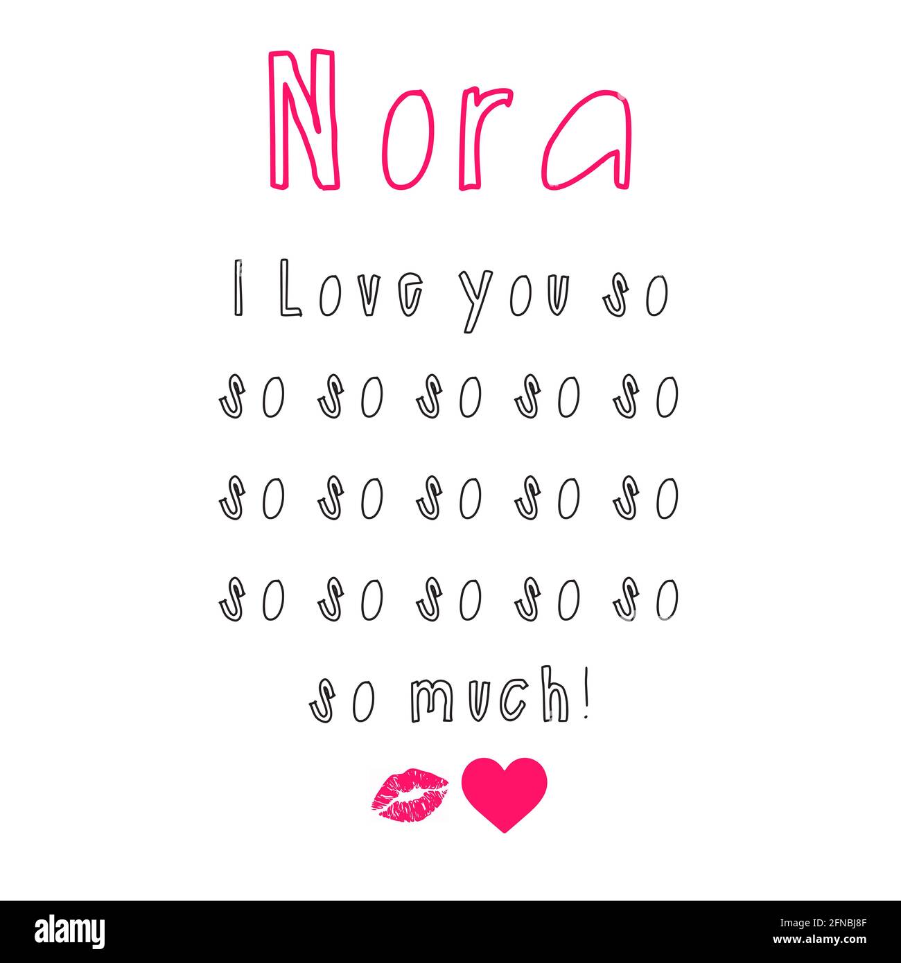 nora girl name Stock Photo