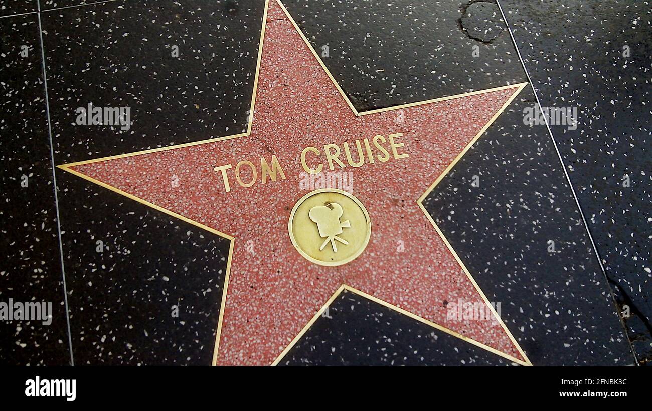 Tom Cruise Hollywood Walk of Fame Star in Los Angeles, California, USA Stock Photo