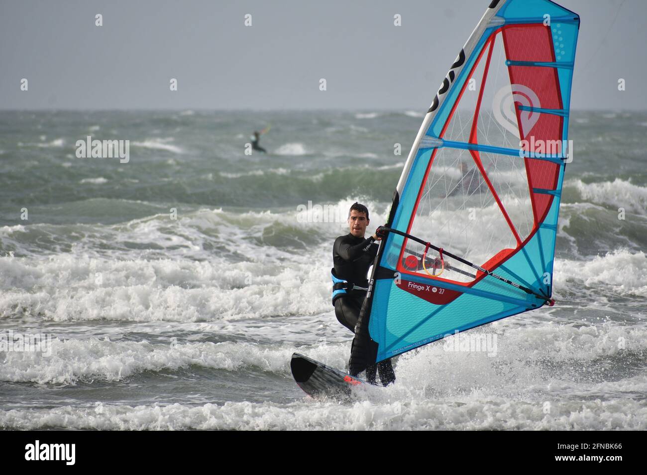 Wind surfer riding in Port Camargue, near Palavas les Flots, Carnon Plage  and Montpellier, Occitanie, South of France, Sud de France Stock Photo -  Alamy