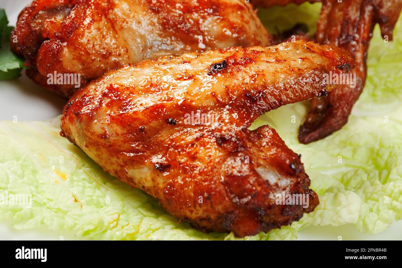Spicy Cajun Style Chicken Wings Tabasco and cayenne Stock Photo Alamy