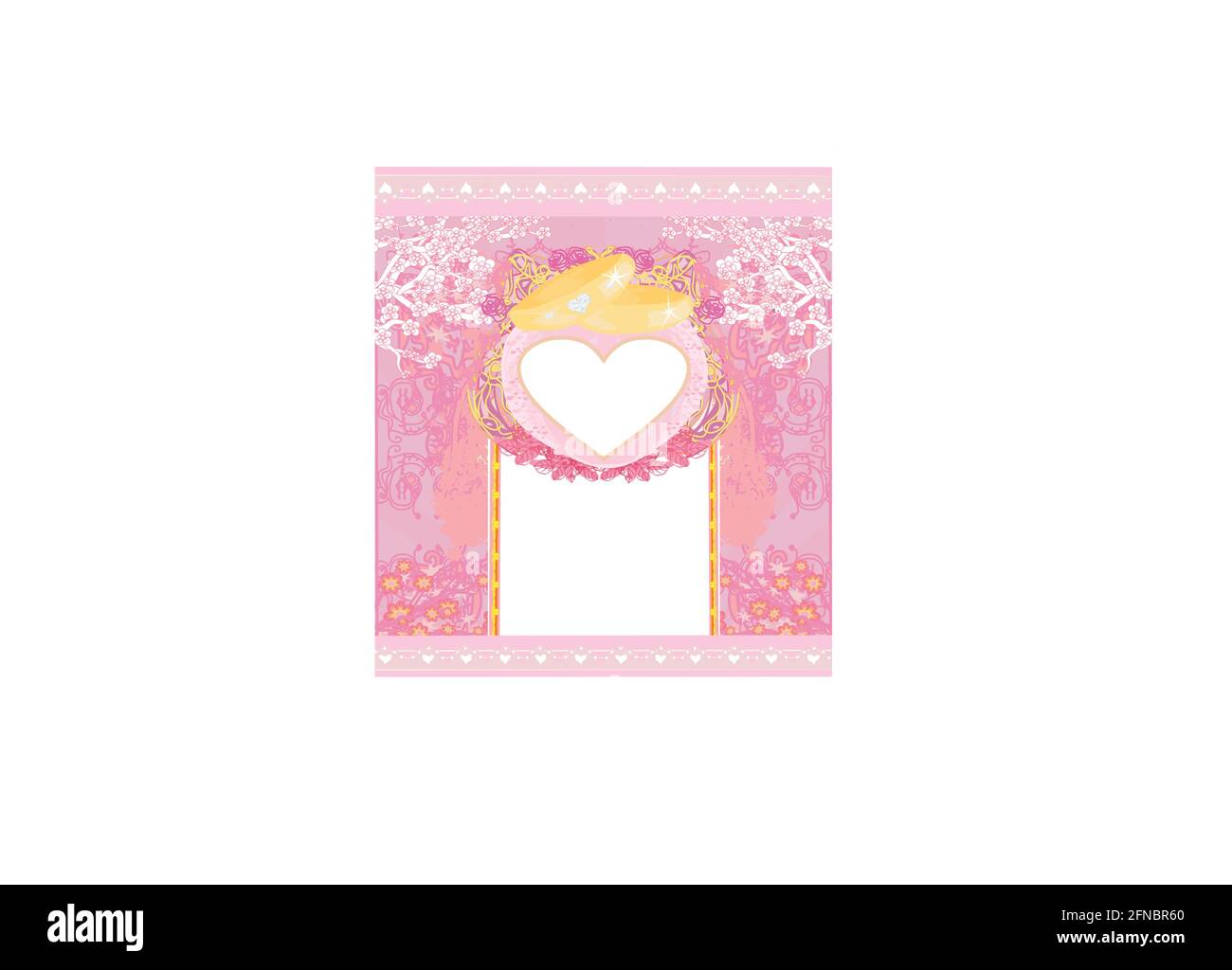 vintage wedding card with rings Stock Vector