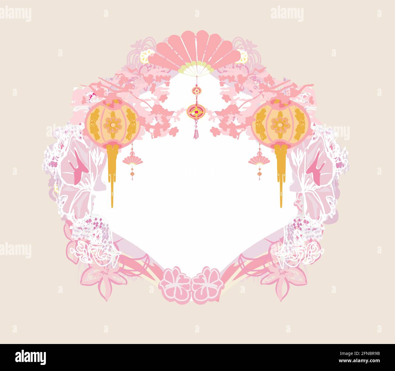 Chinese New Year with lanterns card Stock Vector Image & Art - Alamy