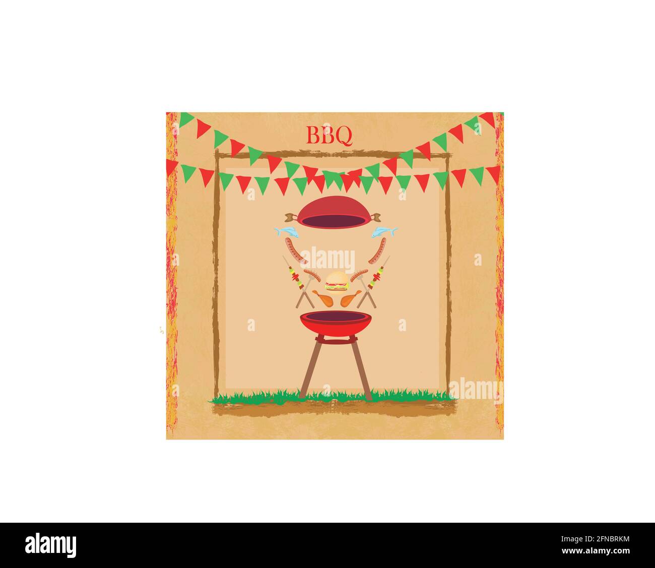 BBQ, barbecue vintage party flyer Stock Vector Image & Art - Alamy