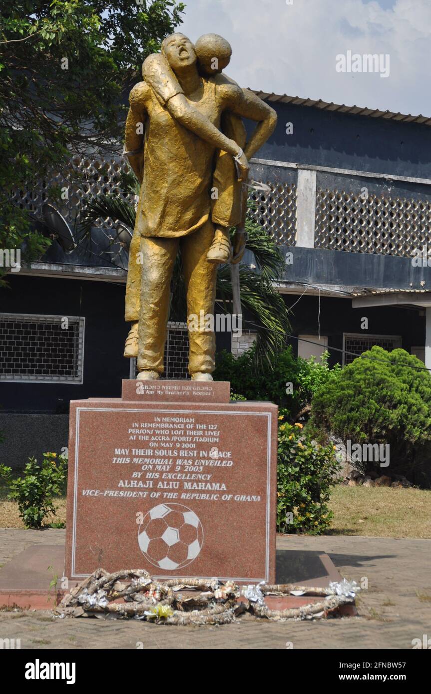 My Brother's Keeper, a memorial statue near the Accra Sports Stadium in Accra, Ghana. Stock Photo