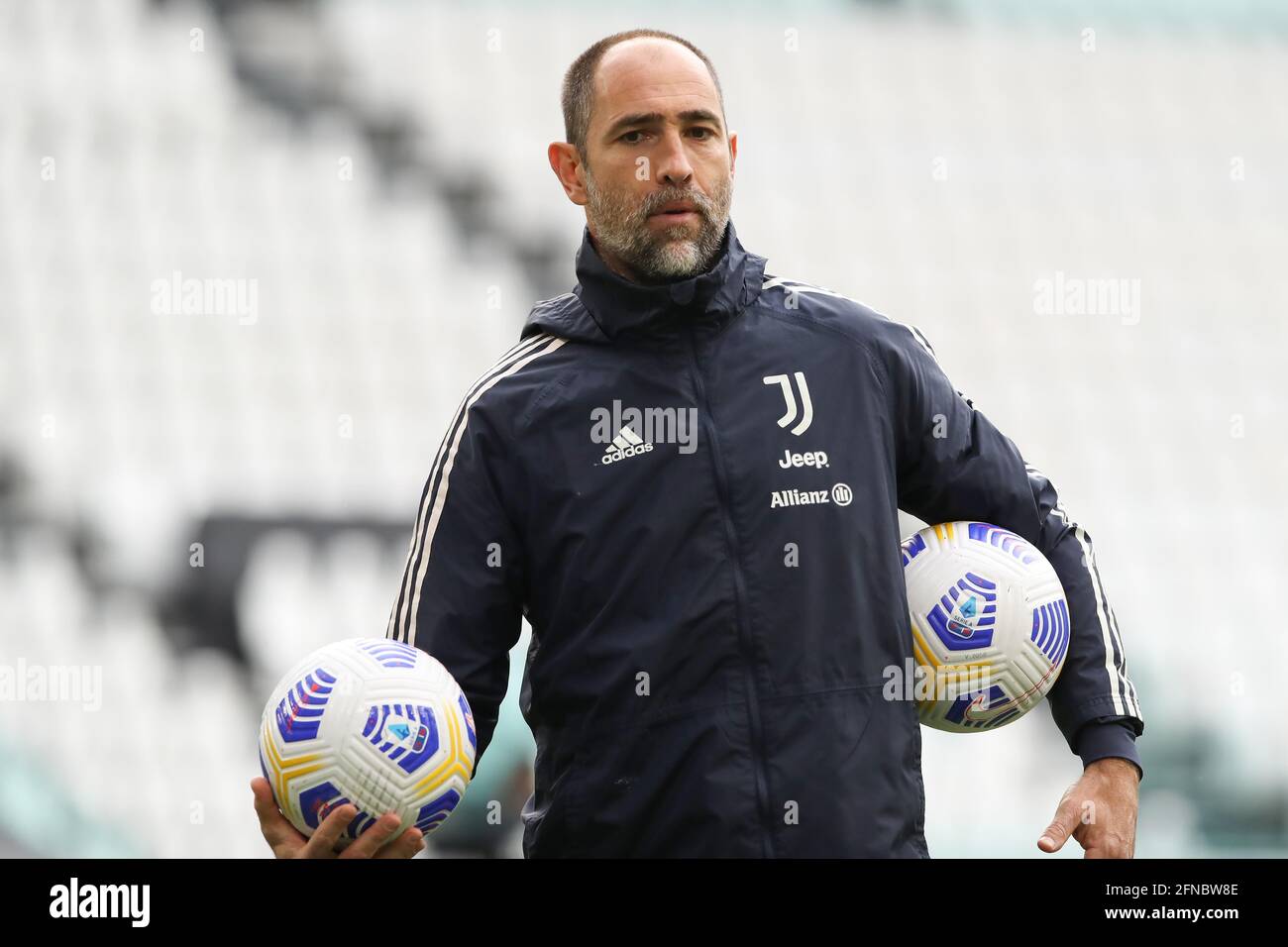 Turin, Italy, 15th May 2021. Igor Tudor Assistant coach of Juventus during  the warm up prior