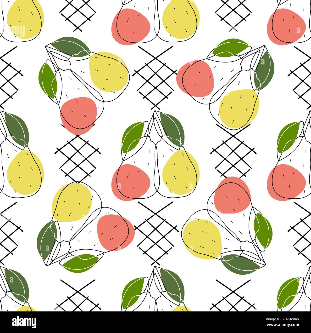 Creative doodle art seamless pattern with different shapes and textures. Collage. Stock Vector