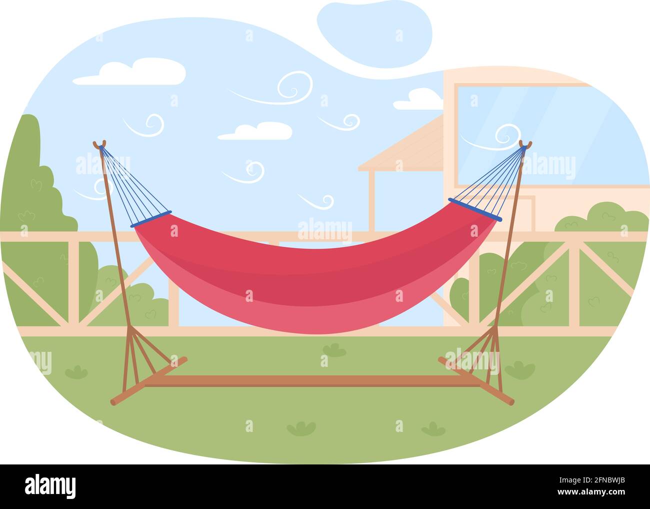 Hammock 2D vector web banner, poster Stock Vector