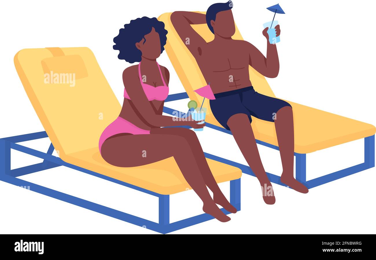 Romantic getaway flat color vector faceless characters Stock Vector