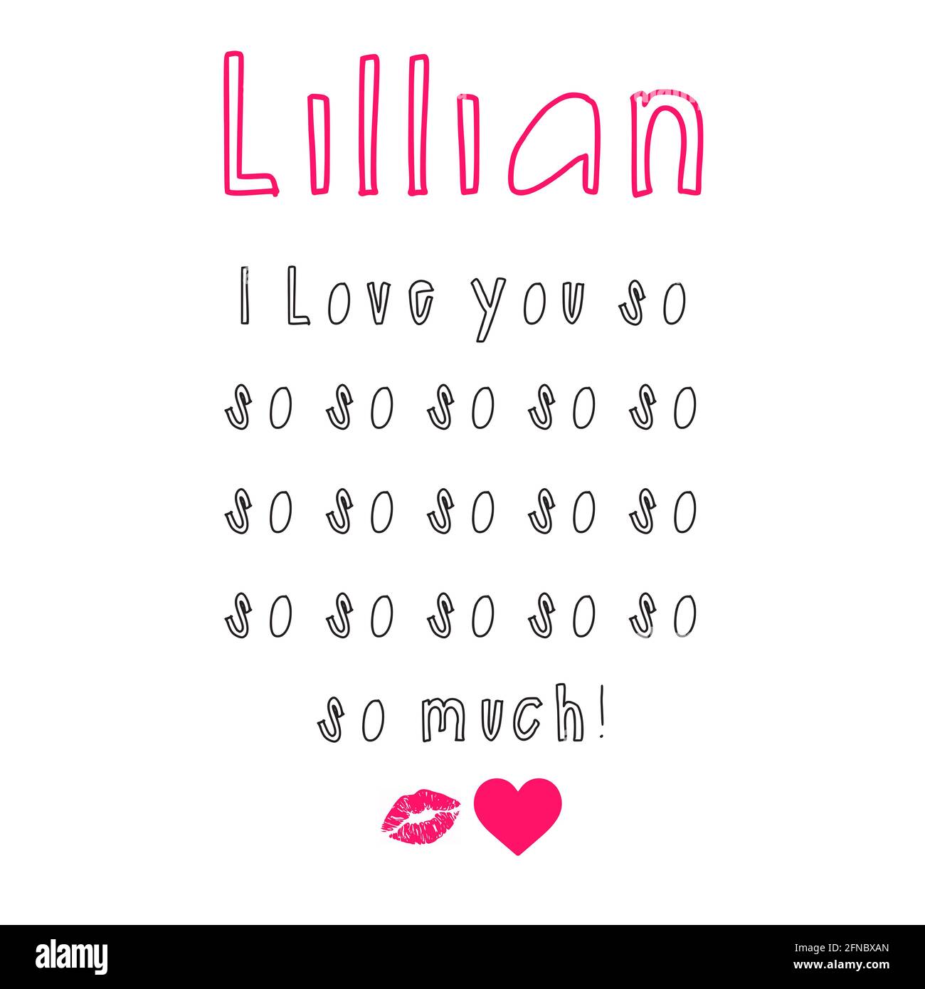 lillian girl name Stock Photo
