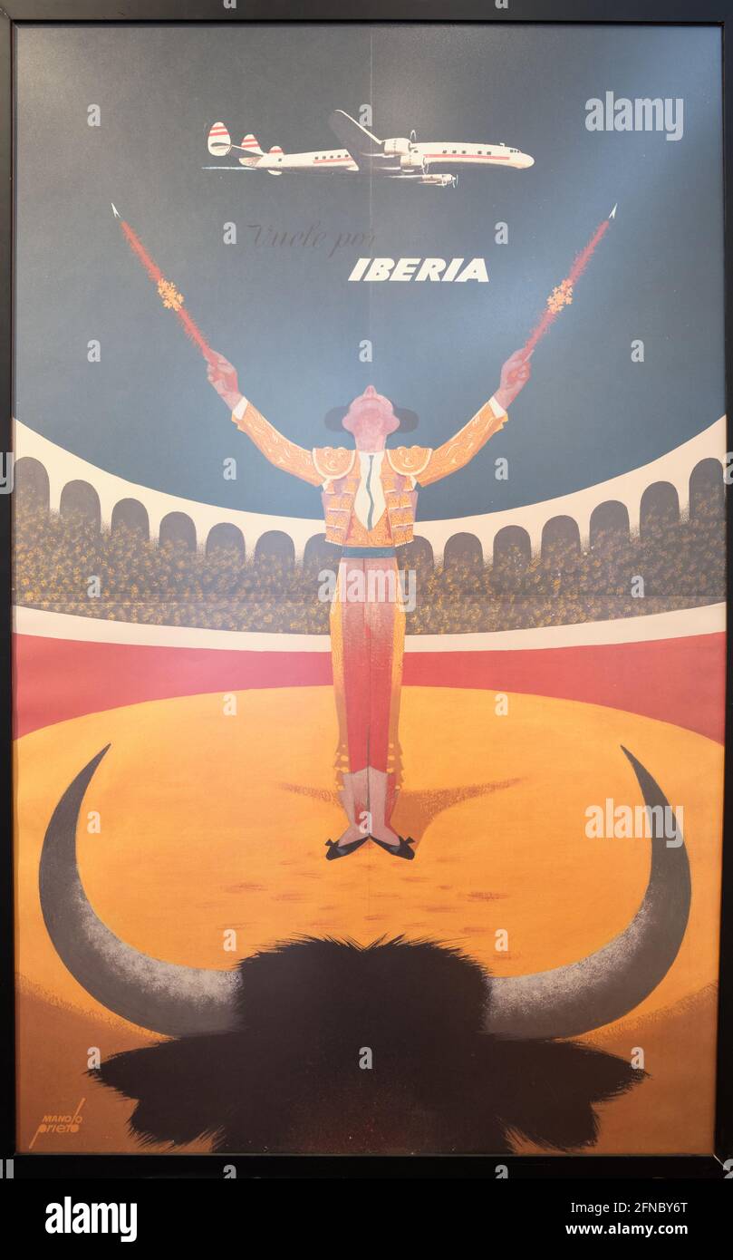 AIRLINES IBERIA ESPAGNE Rnau-POSTER HQ 50x70cm d'une AFFICHE VINTAGE
