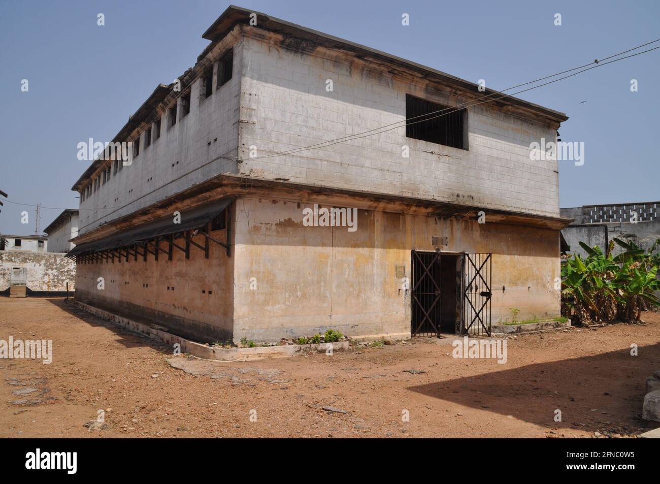 Abandoned prison in the former Ussher Fort in Accra, Ghana. Stock Photo