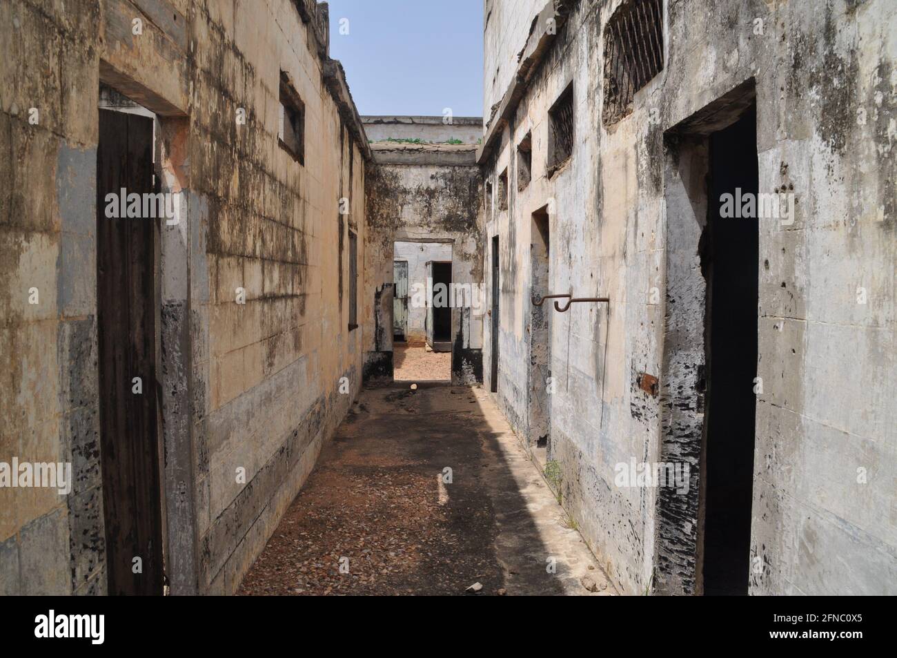 Abandoned prison in the former Ussher Fort in Accra, Ghana. Stock Photo