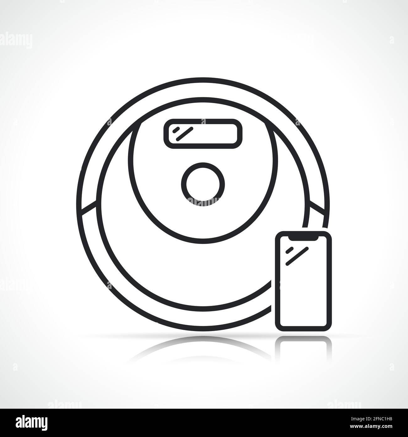 robot vacuum cleaner line icon isolated vector Stock Vector