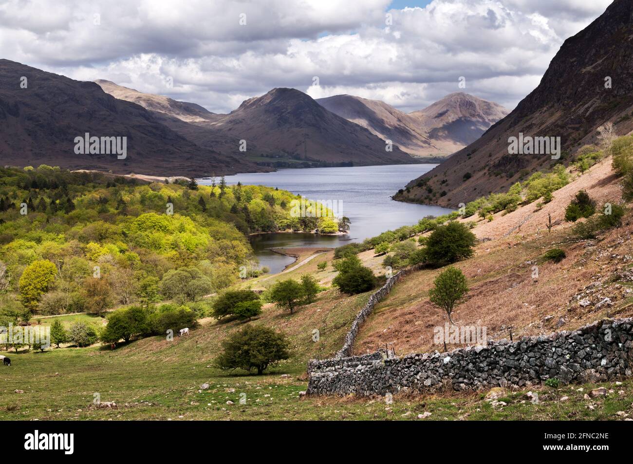 Springtime, Wasdale and Wast Water, Lake District National Park, Cumbria, UK. Stock Photo
