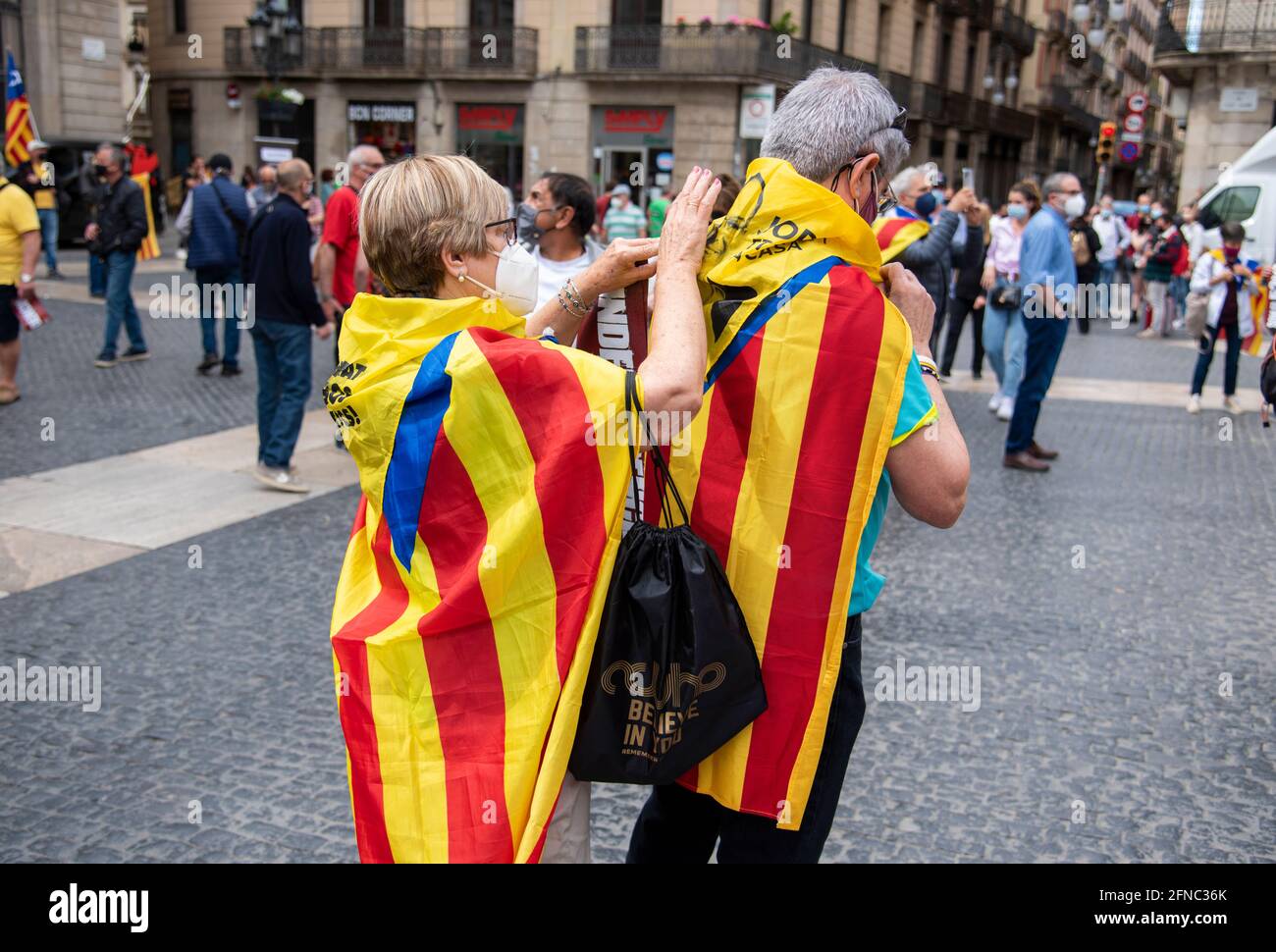 Cataluña ESPAÑA  La ANC exige un acuerdo a ERC y JxCat: 'Si hay elecciones nunca más estaremos a vuestro lado' Stock Photo