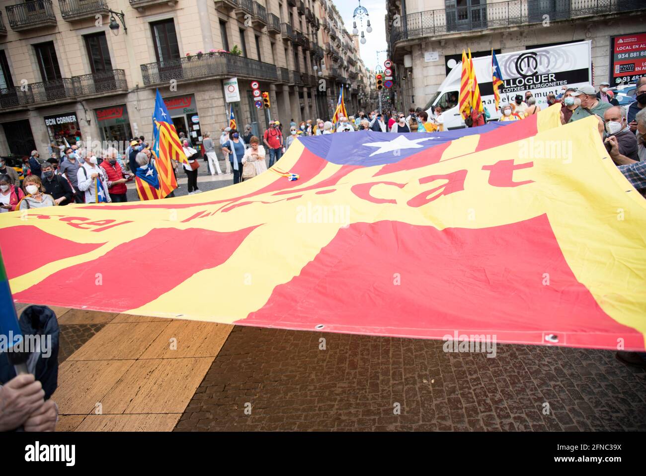 Cataluña ESPAÑA  La ANC exige un acuerdo a ERC y JxCat: 'Si hay elecciones nunca más estaremos a vuestro lado' Stock Photo
