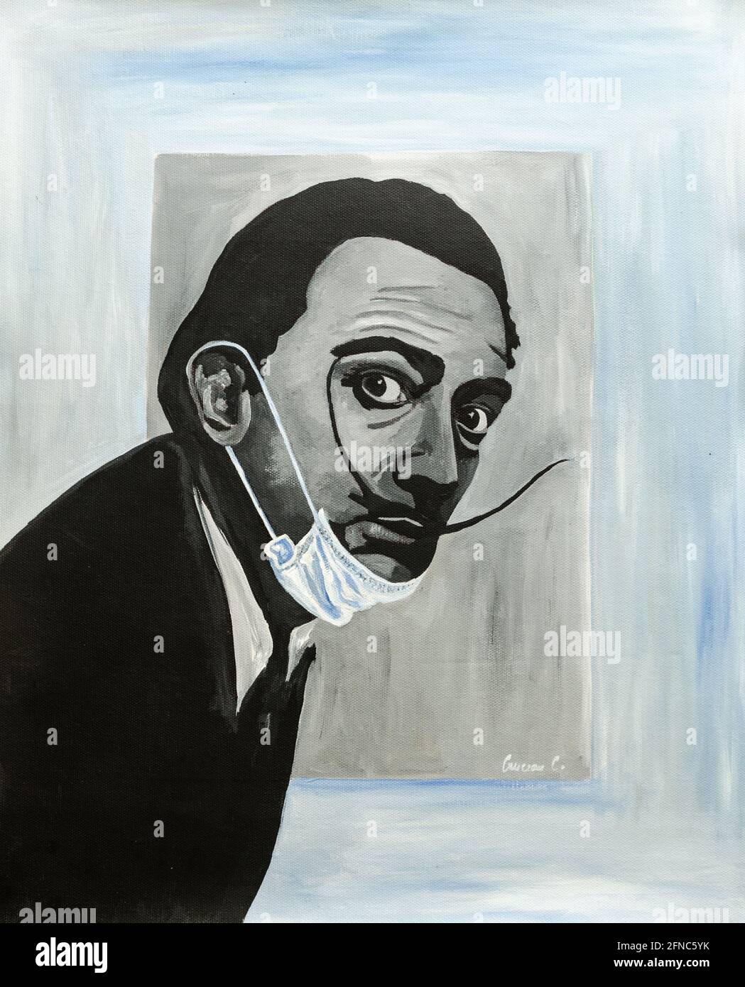 Salvador Dali portrait Stock Photo