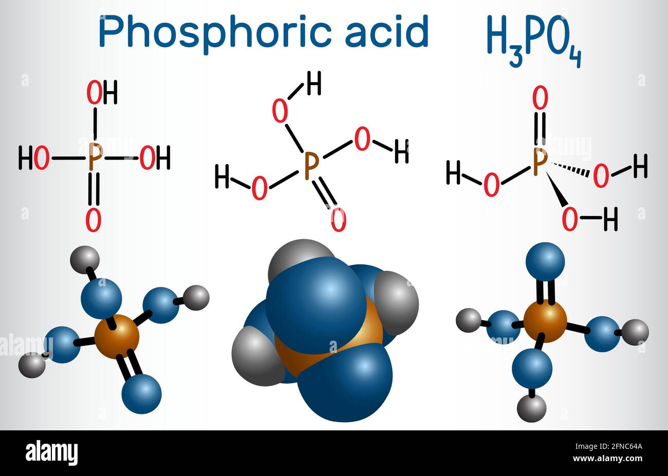 Acide phosphorique, acide orthophosphorique, molécule H2PO4.C'est un acide  minéral faible, E338.Modèle de molécule Image Vectorielle Stock - Alamy