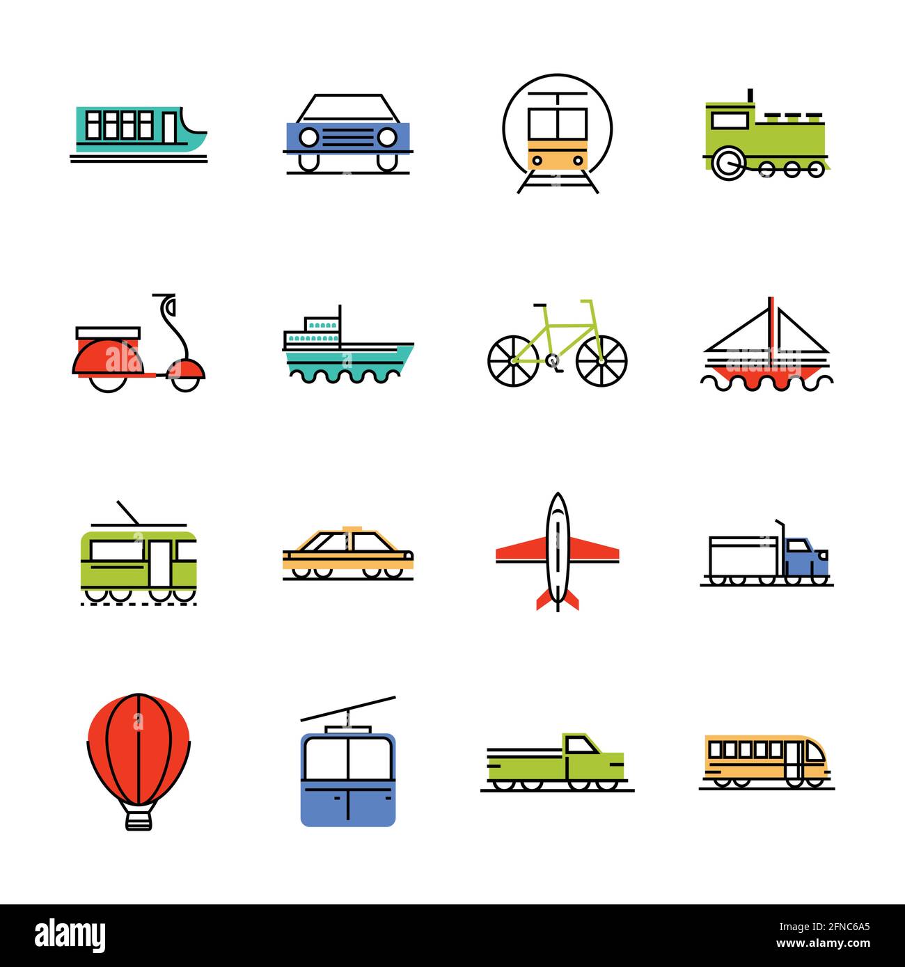 transport line fill set Stock Vector