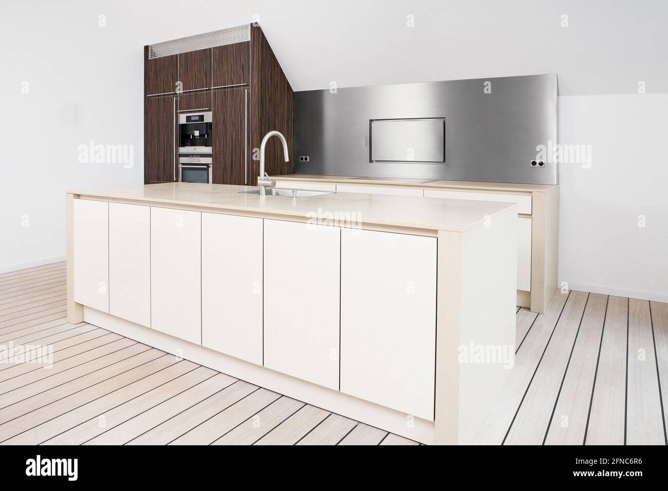 Hamburg Germany July 19 2019 Modern Kitchen Interior Design In Minimalism Style Contemporary Villa Interior Stock Photo Alamy