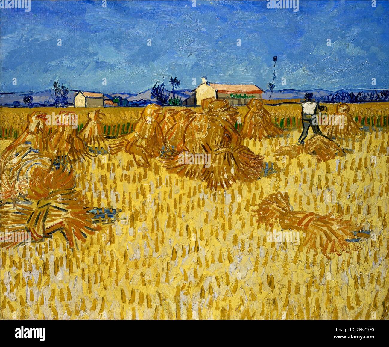 Vincent van Gogh artwork - Corn Harvest in Provence - 1888 Stock Photo