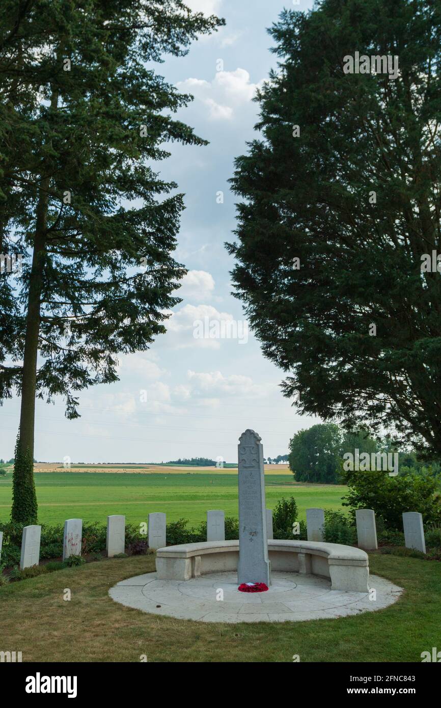 Photographs taken at St Symphorien Military Cemetery in the summer. Stock Photo