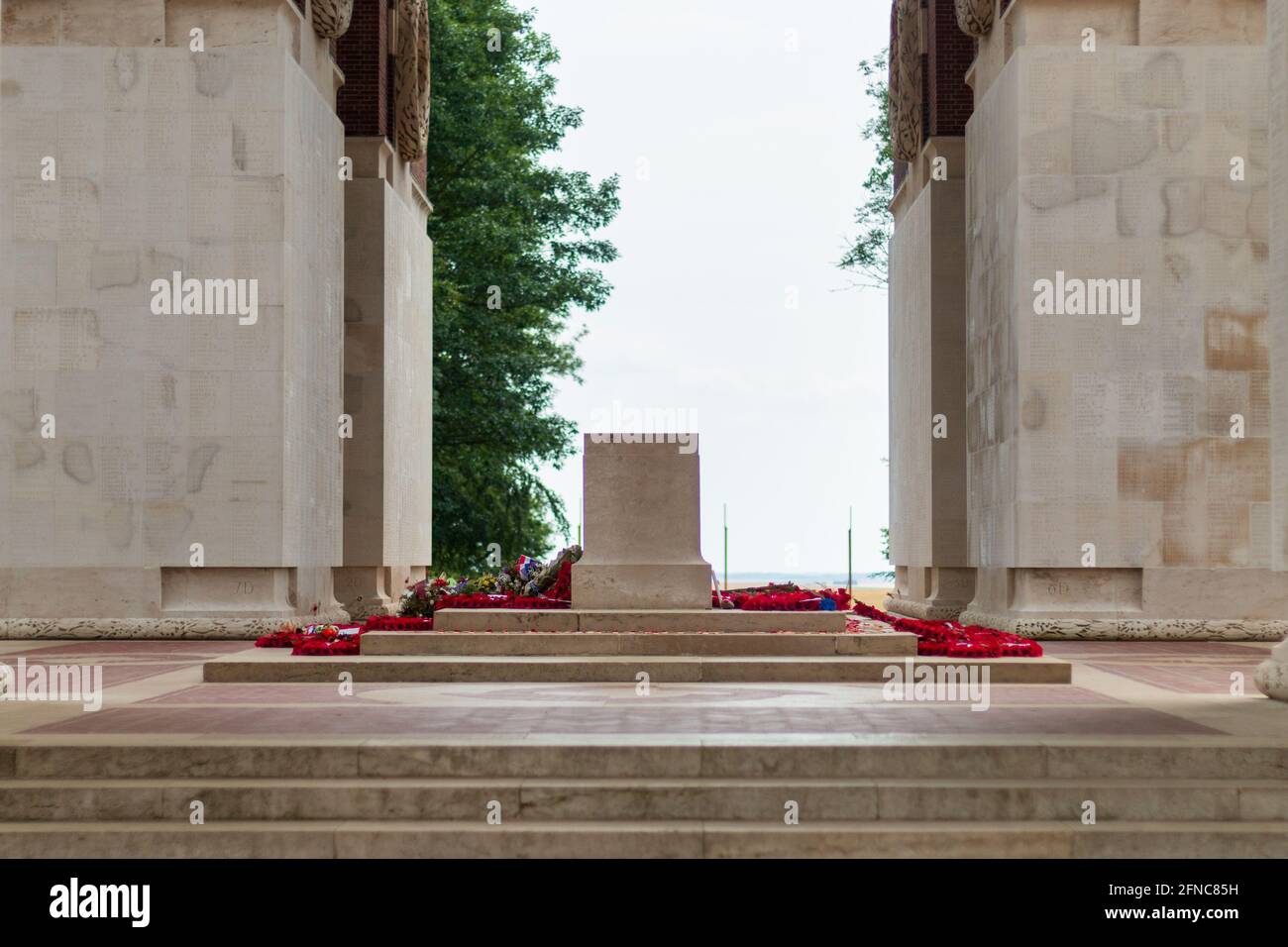 Photographs taken of the Thiepval Memorial in France in the summer Stock Photo