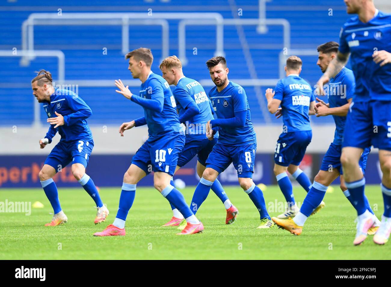 Karlsruhe Germany 16th May 2021 The Karlsruhe Players Warming Up From Left Sebastian Jung Ksc Marvin Wanitzek Ksc Jerome Gondorf Ksc Ges Football 2nd Bundesliga Karlsruher Sc Holstein Kiel May 16 2021 Football Soccer