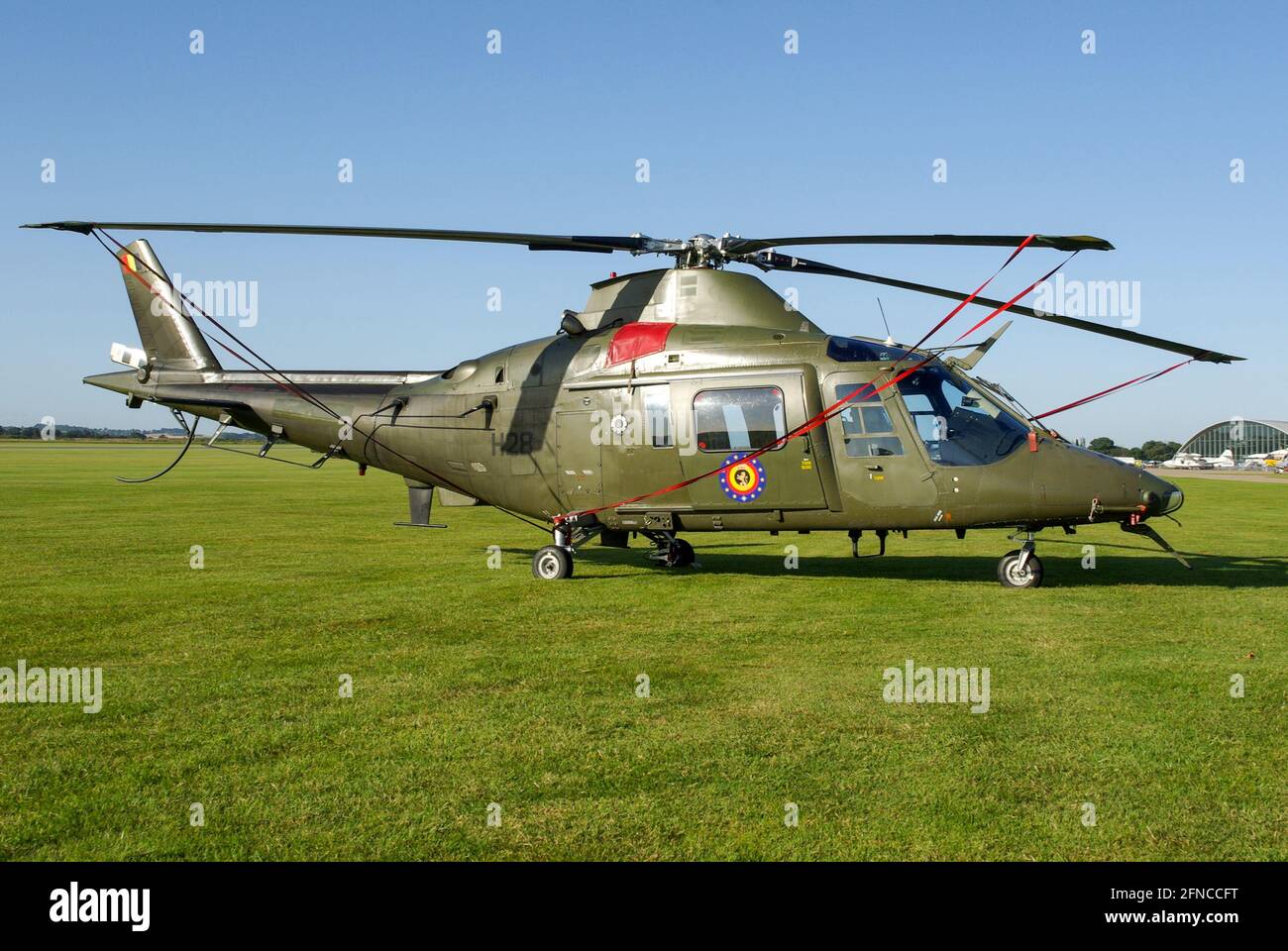 Belgian Air Component (Luchtcomponent, Composante Air) Agusta A-109HA helicopter, serial H29 visiting Duxford, Cambridgeshire, UK Stock Photo