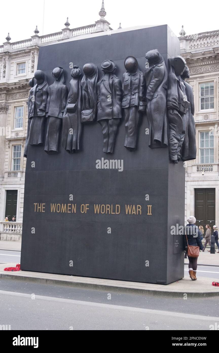 London, UK - the monument to the Women of World War II on Whitehall ...