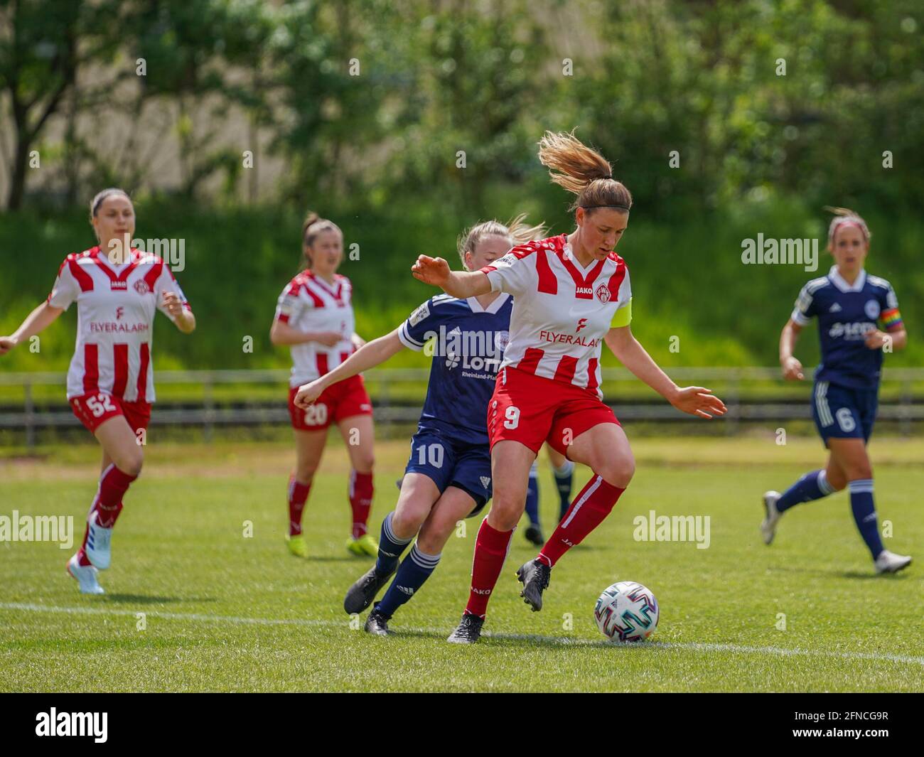 Andernach, Germany. 16th May, 2021. Luisa Scheidel (9 FC Wuerzburger Kickers)  controlls the ball during the 2. Womens Bundesliga match between SG 99  Andernach and FC Wuerzburger Kickers at the Andernach Stadium