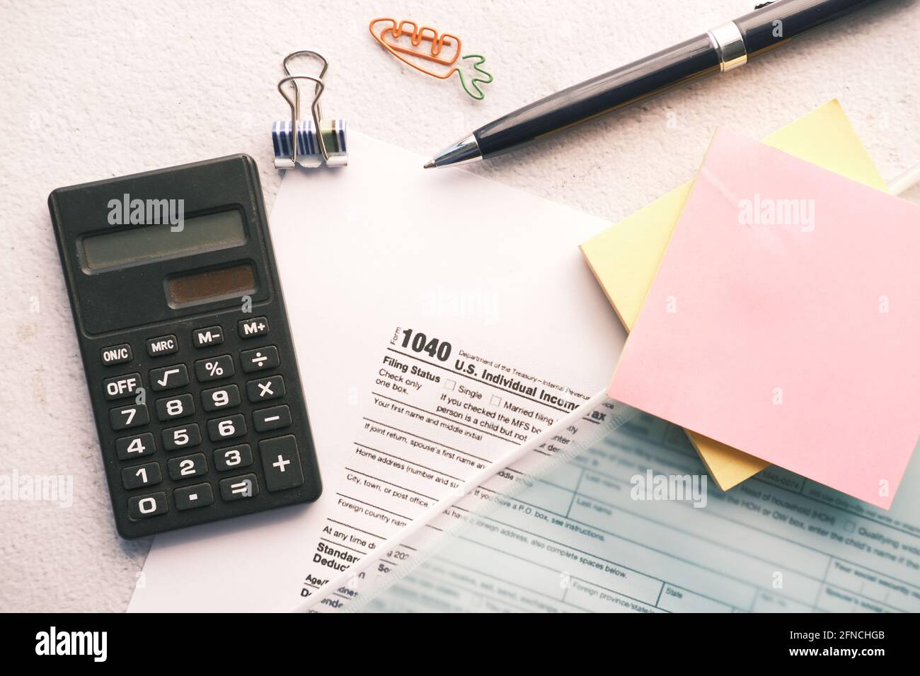 Tax form in flat hi-res stock photography and images - Alamy
