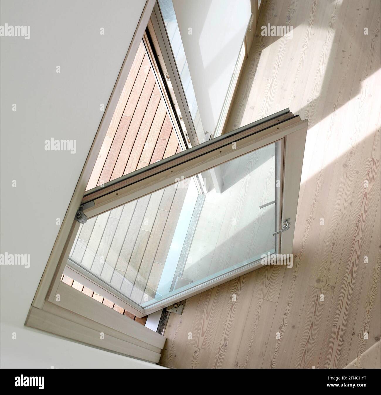 Close up of open glass door in the room, top view Stock Photo Alamy