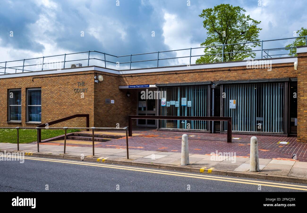Stevenage Magistrate Courts - The Stevenage Magistrates' Court at the Court House, Danesgate, Stevenage UK. Opened 1973. Stock Photo