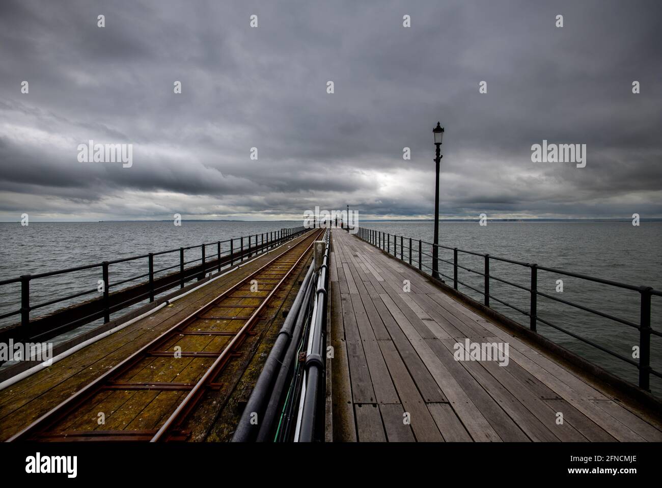 Southend on Sea Essex England UK 15 May 2021 Southend Pier at just over one and a quarter miles long is the longest pleasure pier in the world.  South Stock Photo
