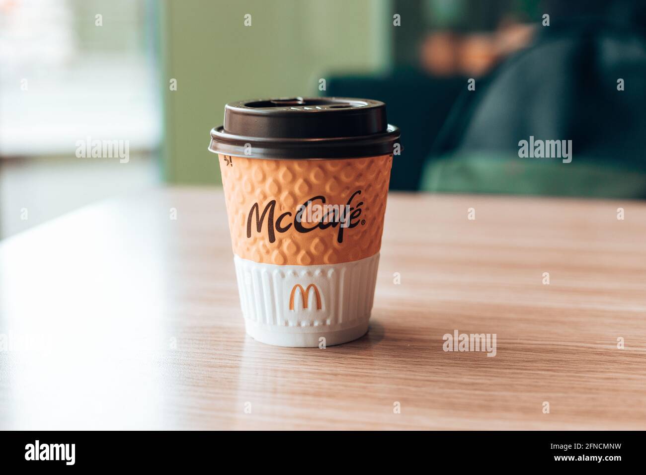 Odessa ,Ukraine - March 05 2021: Paper cup of McDonald's Coffee on a ...