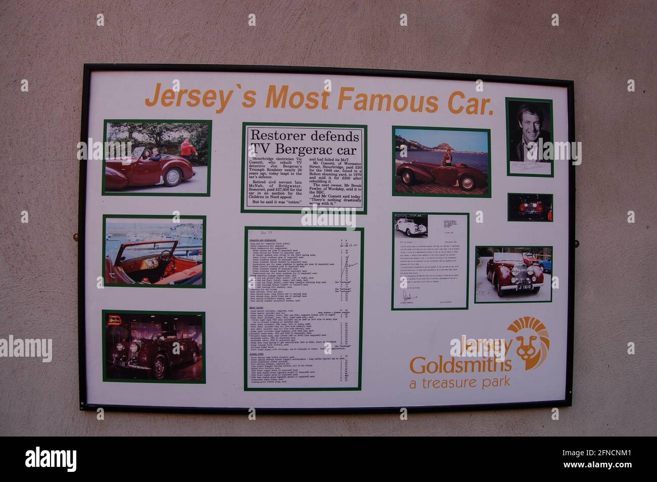 Poster for Bergerac Jersey UK news paper Jerseys most famous car