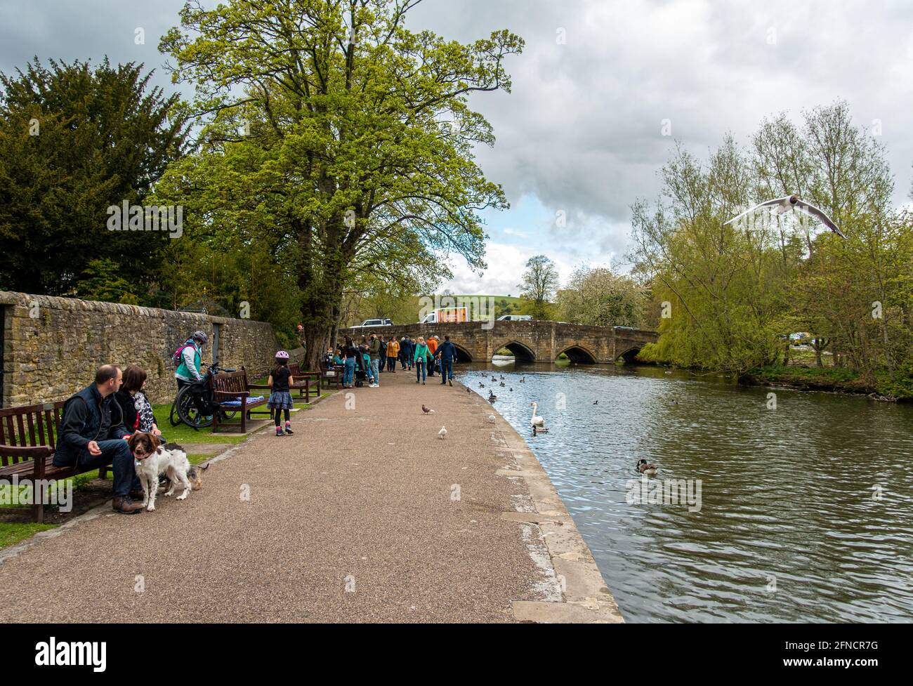 Images of tourist attraction town of Bakewell in Derbyshire home of Bakewell pudding and tart Stock Photo