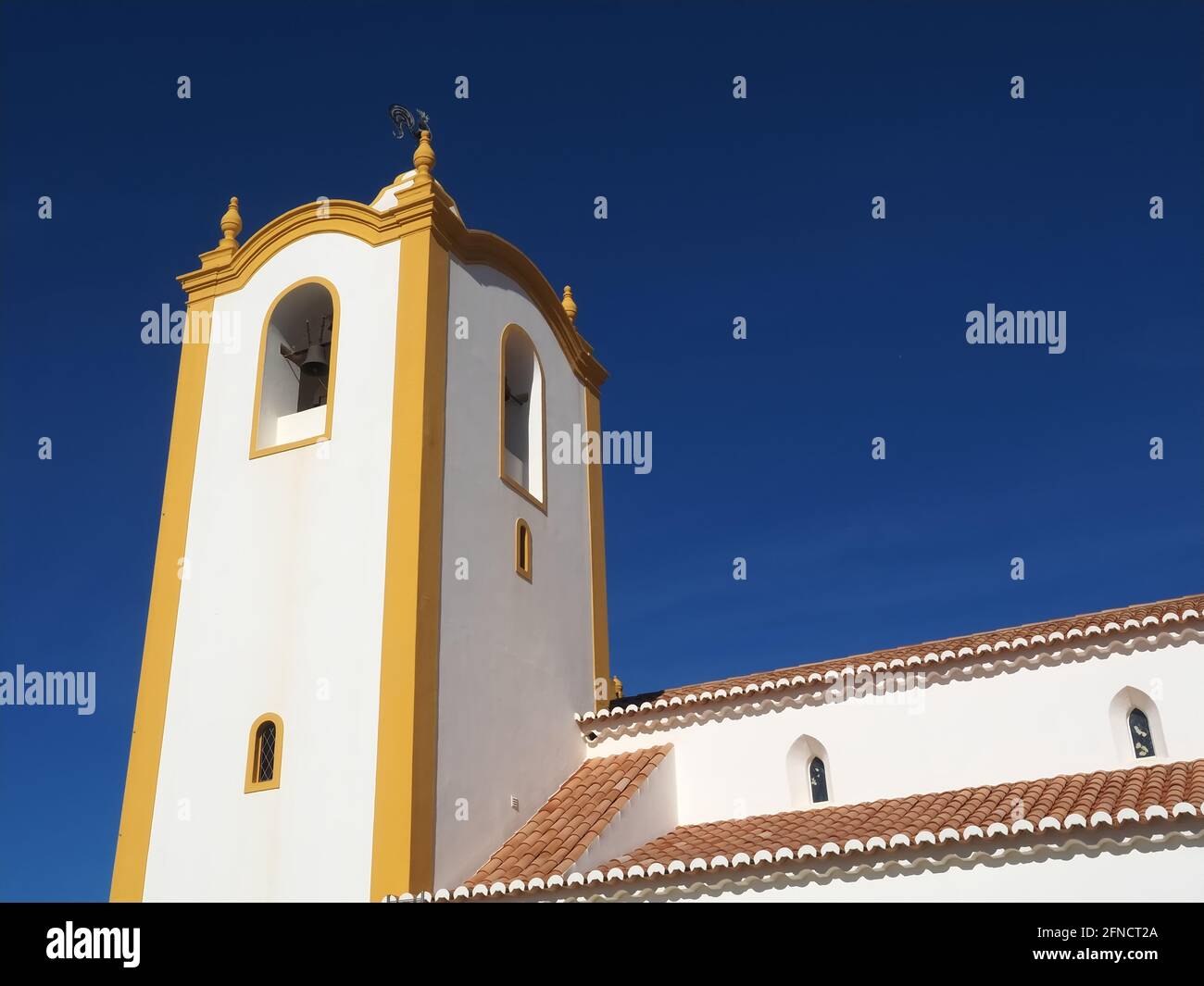 Church Igreja de Nossa Senhora da Luz de Lagos at praia da Luz, Algarve, Portugal Stock Photo