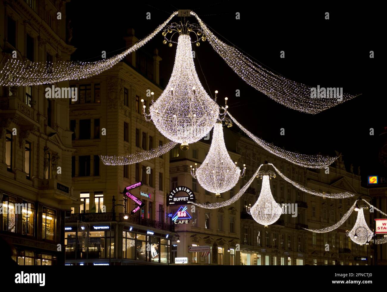 Christmas Lights Vienna Stock Photo Alamy