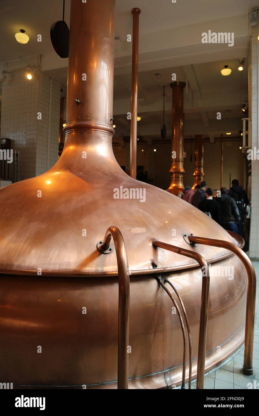 Copper equipment for beer production Stock Photo Alamy