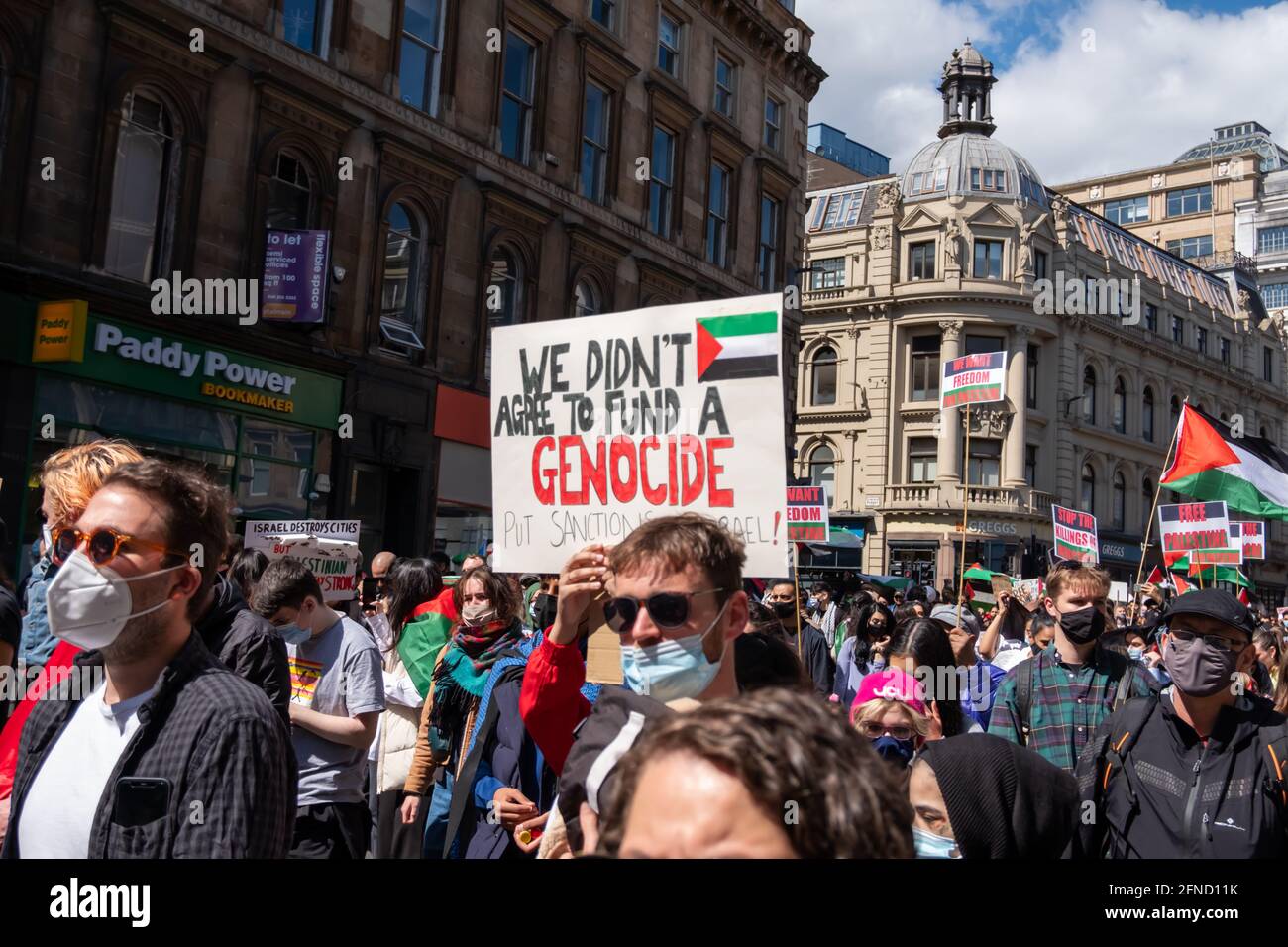 Glasgow, Scotland, UK. 16th May, 2021. People attend a rally in George ...