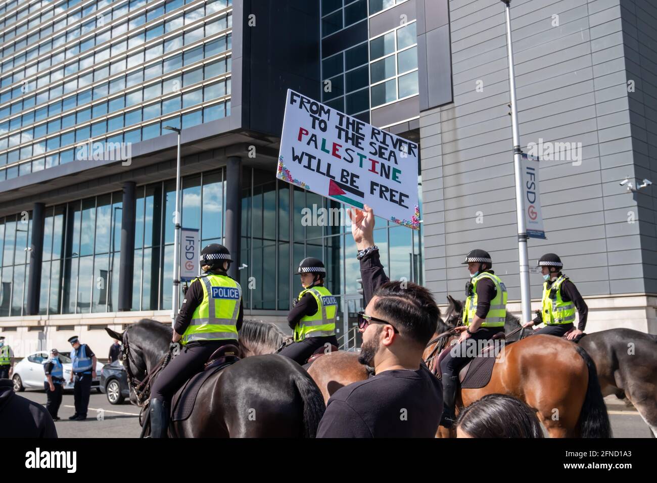 Glasgow, Scotland, UK. 16th May, 2021. People attend a rally in George ...