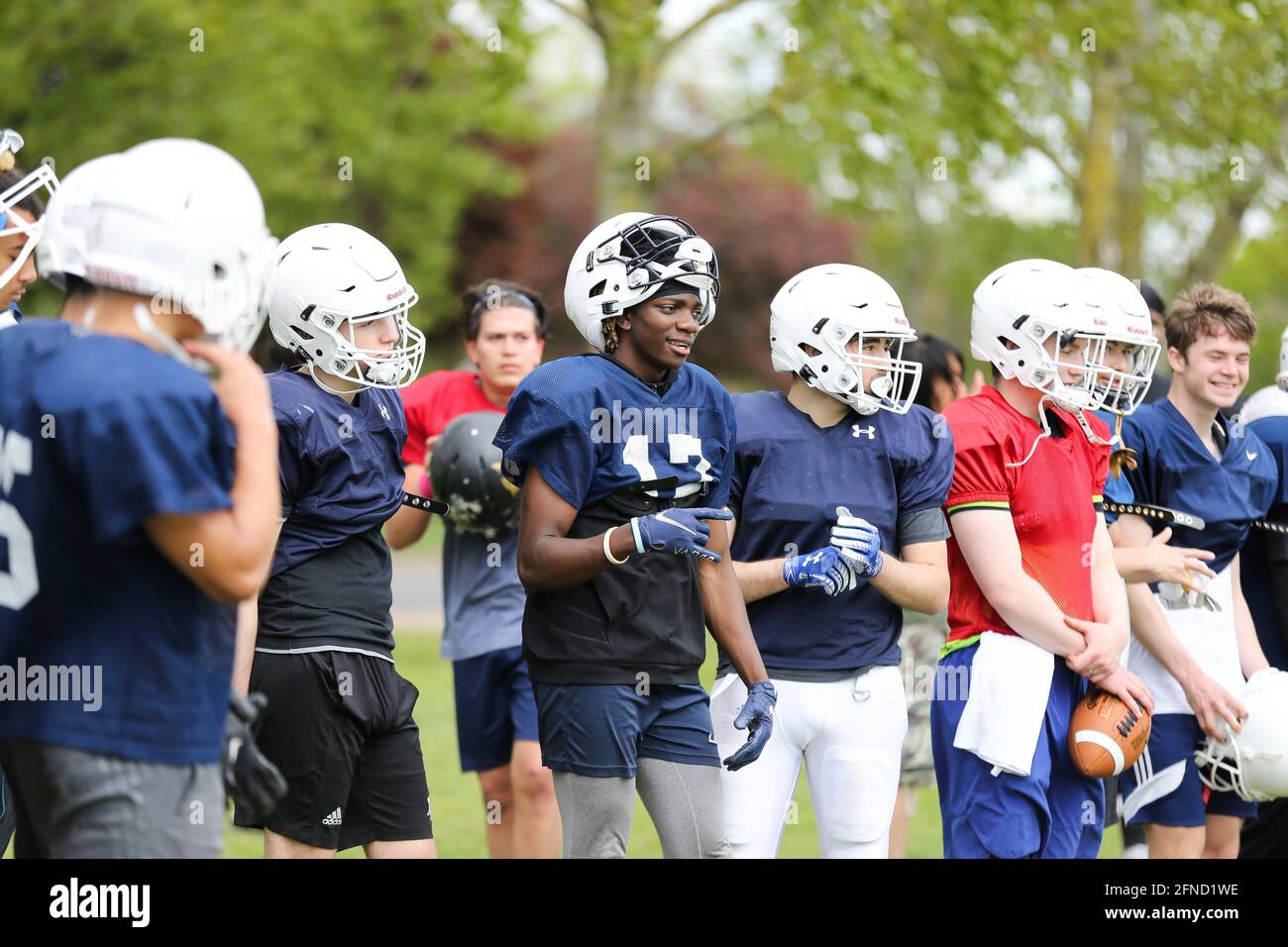 Young members of the London Blitz American football team in Finsbury